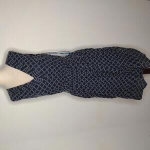 NWT Draper James Women's Navy/White/Sleeveless V-Neck Belted Dress Size Small